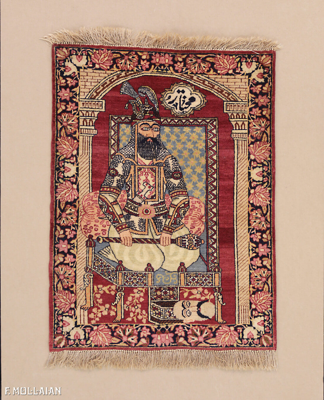 A Small Pictorial Antique Persian Kerman Ravar Rug n°:88368879